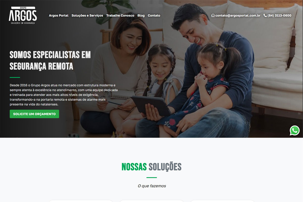 Landing page Argos Portal