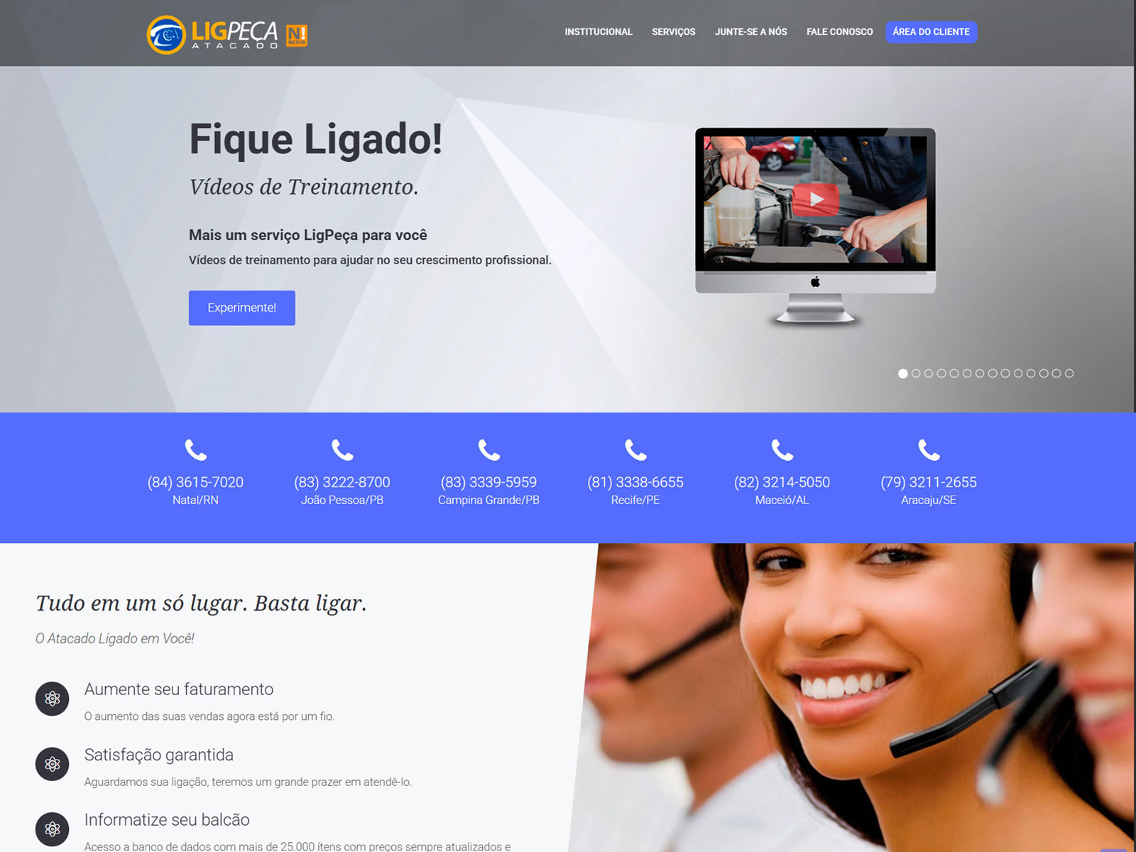 Website corporativo Ligpeça Atacado